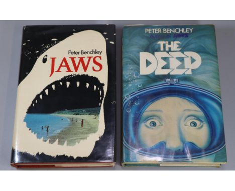 Benchley, Peter; 'Jaws' and 'The Deep', first editions, published by Andre Deutsch, 1974 & 1976. Hardback cloth bound books w