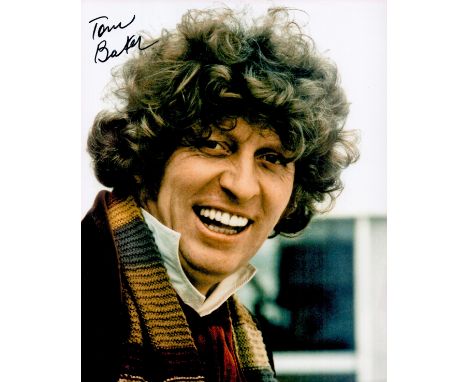 Tom Baker signed 10x8 Dr Who colour photo. Thomas Stewart Baker (born 20 January 1934) is an English actor and writer. He is 