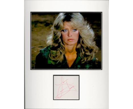 Farah Fawcett 16x12 overall mounted signature piece includes signed album page and colour photo. Farrah Leni Fawcett (born Fe