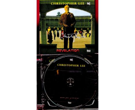 Christopher Lee signed CD sleeve titled Revelation signature on cover CD included. Sir Christopher Frank Carandini Lee, CBE, 