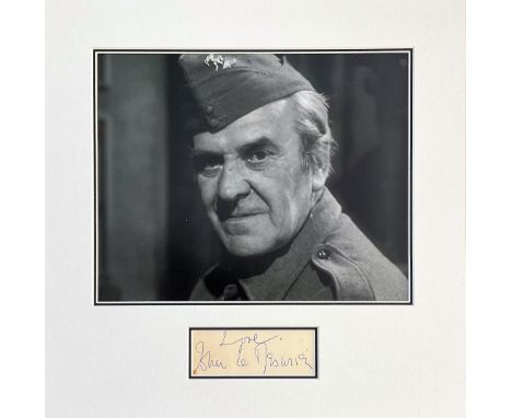 John Le Mesurier 13x13 overall Dads Army matted signature piece includes signed album page and superb black and white photo f