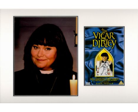Dawn French 16x12 overall Vicar of Dibley mounted signature piece includes signed DVD sleeve and a fantastic colour photo fro