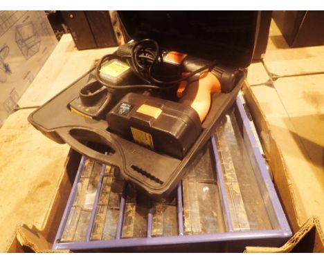 Box of mixed tools including 240v drill