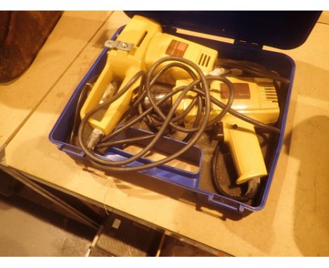 Shopmate blue electric drill and polisher/sander with case