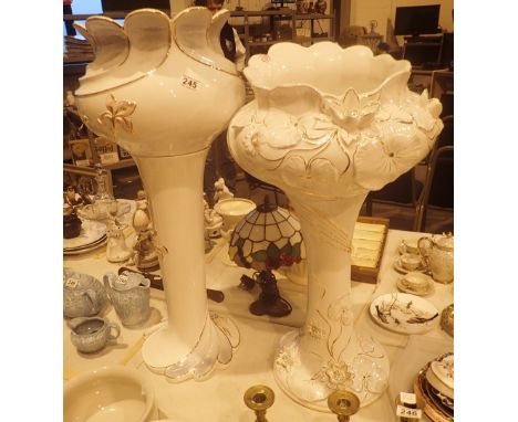 Two large ceramic jardinieres