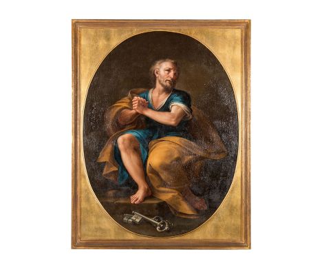 ZAMPIERO, Domenico gen. Domenichino, ATTRIBUIERT/UMKREIS (D.Z.: 1581-1641), "Hl. Petrus", der betende Heilige mit bewegtem ge