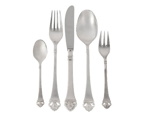 ROBBE & BERKING Speisebesteck für meist 11 Personen 'Rosenmuster', 800 Silber, 20. Jh., bestehend aus 11 x Speisegabeln/ -mes