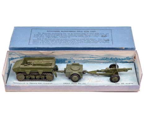 Dinky Toys Military set. A 16 -Pounder Quick-Firing Filed Gun Unit, (162). Comprising Light Dragon Fast Tracked Towing Vehicl