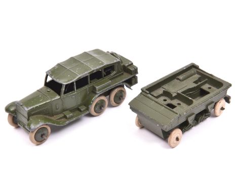 An early Dinky Toys Dragon Tractor (162a) with white rubber wheels instead of tracks. Plus an early Reconnaissance Car (152b)