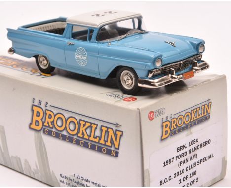 Brooklin Collection BRK.108x 1957 Ford Ranchero (Pan Am). A 2010 B.C.C. special 1/150 produced in light blue/white Pan Am liv