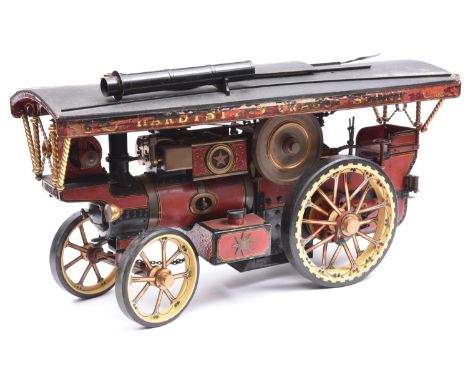 A very well engineered live steam model of a 1 inch scale Fowler Showman's Road Locomotive. Builder's plate reads; 'S. Breedo