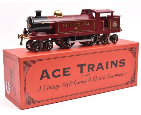 An Ace Trains O gauge Metropolitan Railway 4-4-4T locomotive, 108, in lined maroon livery. For 3 rail running. Boxed, felt ti