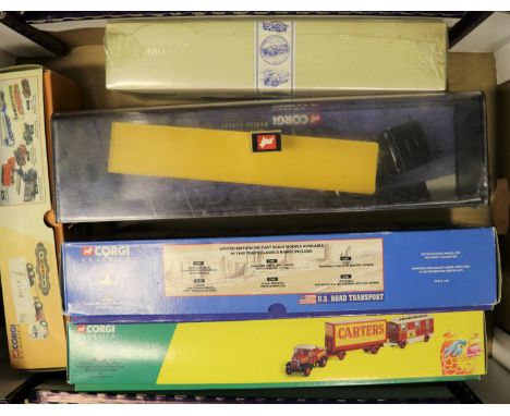 8x Corgi items. A Golden Jubilee (1952-2002) State Landau (CC09901). Atkinson 8-wheel rigid truck &amp; trailer, Billy Crow &