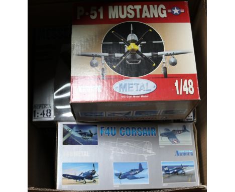 6 Collection Armour 1:48 scale Military Aircraft. P.51 Mustang USAF.  F4U Corsair US Marines. P47 Thunderbolt USAF. F6 F Hell