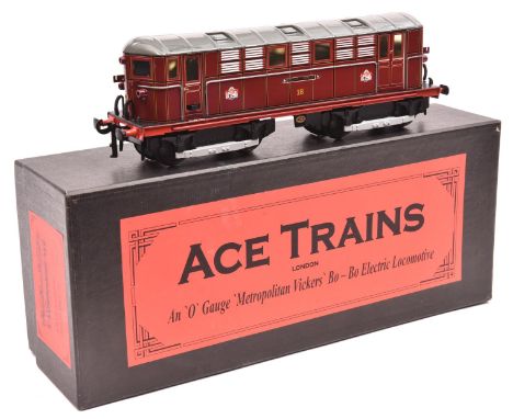 An Ace Trains O gauge Metropolitan Railway Vickers Bo-Bo electric locomotive, Michael Faraday 18, in lined maroon livery. For