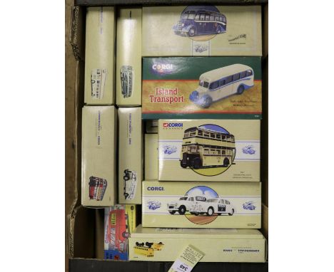 15 Corgi Classics. Leicestershire 2 vehicle Police set, Jaguar Mk2 and a Morris 1000 van. Bedford CA Van, KLG. 2x Scammell Sc