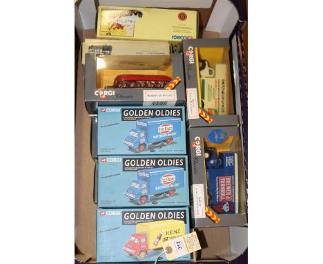 14 Corgi. Including Scammell Highwayman, R. Edwards Amusements. Scammell Contractor Wrecker, B.R.S. AEC Turntable Ladder, New
