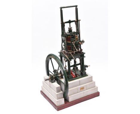 A very well engineered scratchbuilt live steam model of a vertical table engine in the style of a Murdock, Aitken &amp; Co. e