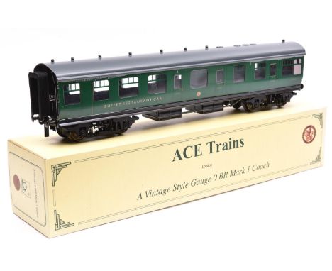 An Ace Trains O gauge BR(SR) Mk.I bogie Buffet Restaurant Car in dark green livery, S1717. Boxed with 'Atlantic Coast Express