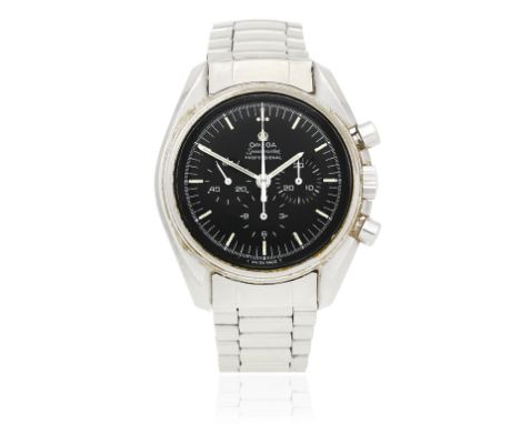 Omega. A stainless steel manual wind chronograph bracelet watchModel: Speedmaster ProfessionalReference: 145022-71STDate: Pur