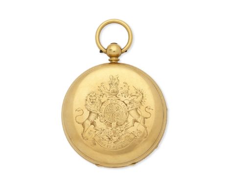 William Wood, 69 Lord St, Liverpool. An 18K gold key wind skeletonised pocket watch with masonic engravingsDate: Chester Hall