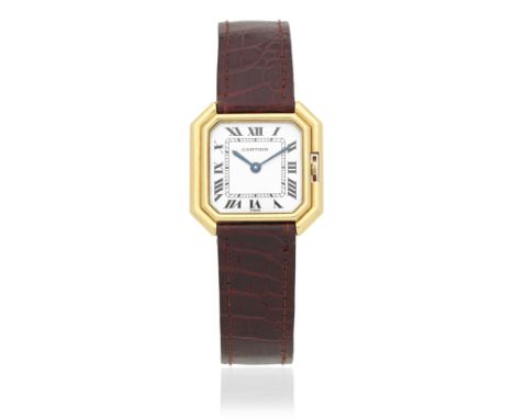 Cartier. An 18K gold manual octagonal wristwatchModel: CeintureDate: Circa 1975Movement: 17-jewel Cal.78-1 manual windDial: W