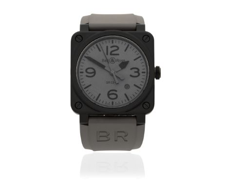 Bell &amp; Ross. A black ceramic automatic calendar wristwatchReference: BR 03-92Date: Circa 2010Movement: Jewelled automatic