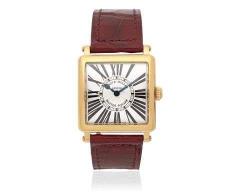 Franck Muller. A lady's 18K rose gold quartz wristwatchModel: Master SquareReference: 6002 S QZDate: Circa 2000Movement: 7-je