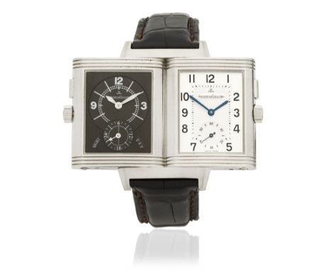 Jaeger-LeCoultre. A stainless steel manual wind reversible rectangular wristwatchModel: ReversoReference: 272.8.54Date: Circa