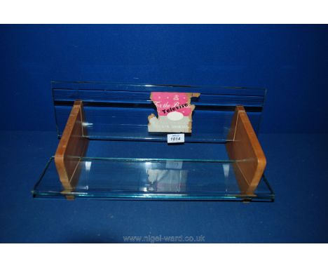 A circa 1950 glass book trough