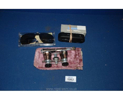 A pair of mother of pearl and plated Opera Glasses and others.