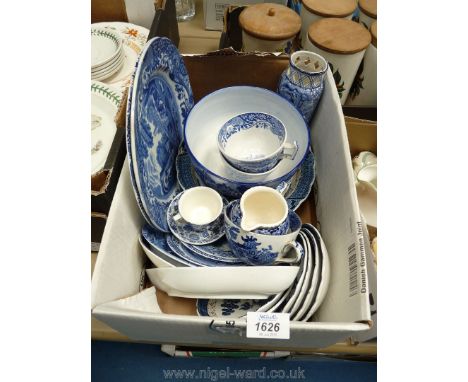 A quantity of Spode 'Italian', Booths 'Real Old Willow', Foley brush pot a/f, Minton bowl etc.