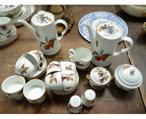 A Royal Worcester ''Evesham'' part Coffee set comprising eight cups and saucers, two coffee pots, sucrier together with prese