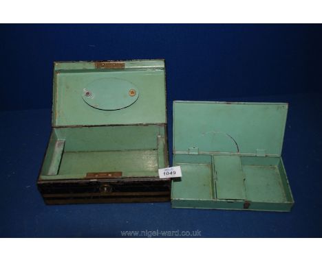 A vintage fitted steel Cash box
