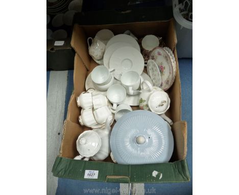 A quantity of china including Wedgwood 'Clyde' lidded bowl, Rosenthal cups and saucers, Shelley plate, Wedgwood cups and sauc