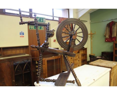 19th Century Bobbin Turned Spinning Wheel