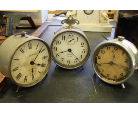 Seth Thomas, Ingersoll Puritan Early Alarm Clock, dated 29-01-1918 Patent, along with another Early Alarm Clock (3 clocks)