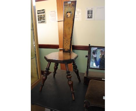 Spinning Chair with poker work harp decortaion