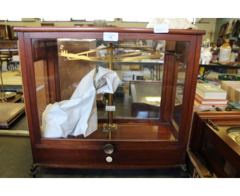 Mahogany chemists scales/balance