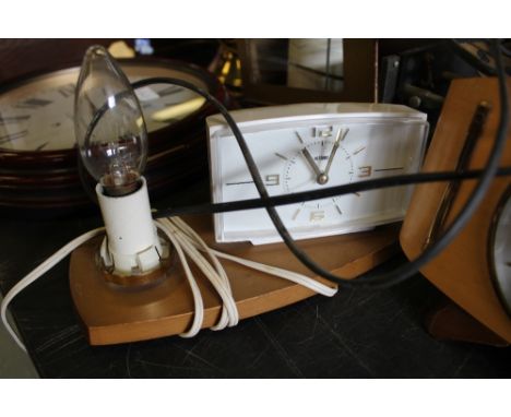 Ebonised electric mantel clock and three other clocks