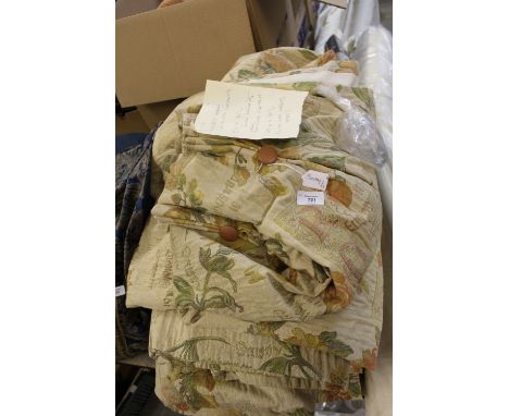 2 Pairs of Heavy Pin Tuck Curtains 45" W x 80" L, with one single Matching Pin Tuck Curtain 23" W x 80 L, with metal hanging 