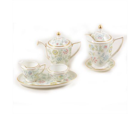 Minton bone china tea for two set, Vanessa pattern.