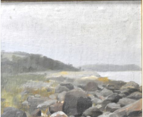 Oil Sketch, oil sketch of a coastal scene.