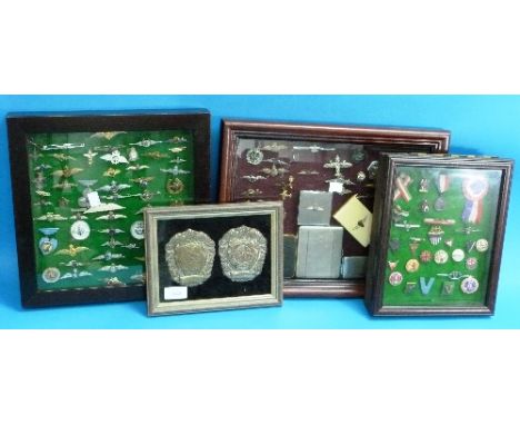 A Large Collection of R.A.F Sweetheart Brooches and Badges, including silver, gilt metal, and enamelled examples, together wi
