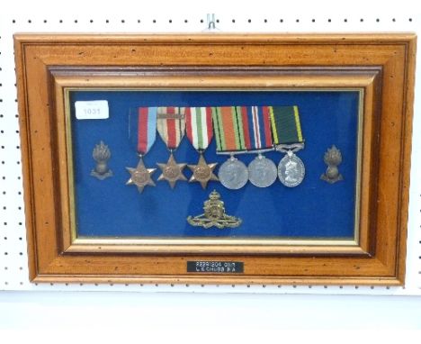 A W.W.2 group of six medals, awarded to 22291204 Gnr L. E. Chubb R.A., comprising 1939-1945 Star, Africa Star with 8th Army c