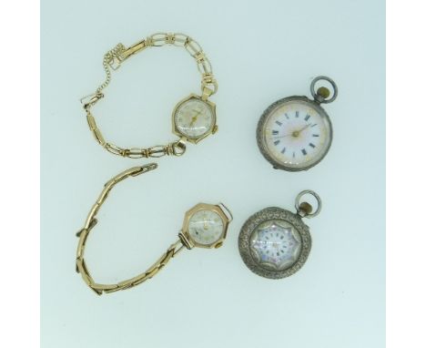 A 9ct gold Rotary lady's Wristwatch, with 9ct gold link bracelet, and a 9ct gold Helvetia lady's wristwatch with 9ct gold exp