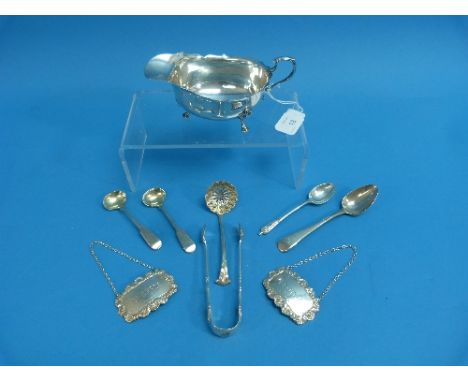 A pair of Elizabeth II silver Wine Labels, by A. Marston & Co., hallmarked 1967, incised 'Scotch' and 'Sherry', together with