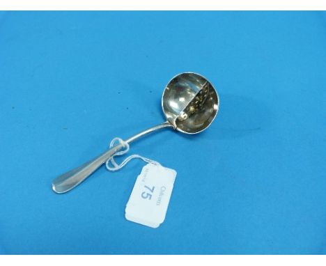 An interesting George V silver Mint Sauce Ladle, by David Fullerton, hallmarked London, 1932, the oval bowl with central pier