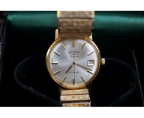Vintage Rotary gents automatic 25 jewels wristwatch with case 