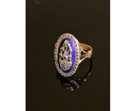 An antique paste and enamel ring